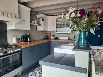 Cuisine ou kitchenette dans l'établissement Gîte La Boutardière