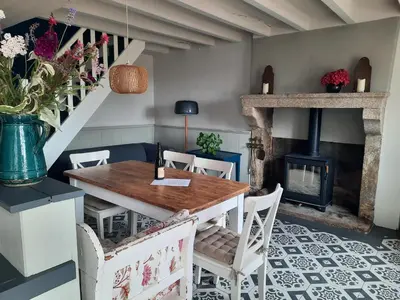 Coin salon dans l'établissement Gîte La Boutardière