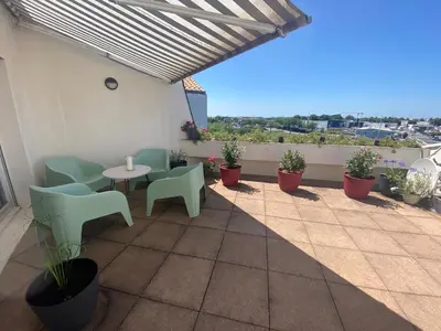 Balcon ou terrasse dans l'établissement La Rose des vents