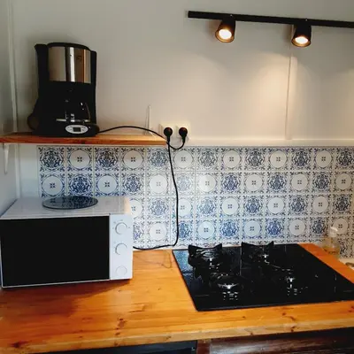 Cuisine ou kitchenette dans l'établissement Annexe du pont de la Charente Côté jardin