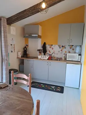 Cuisine ou kitchenette dans l'établissement Petit gîte La vigne est belle - 2 étoiles- Sud Charente