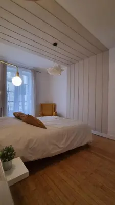 Un ou plusieurs lits dans un hébergement de l'établissement Appartement neuf avec garage + fibre