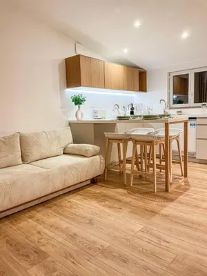 Cuisine ou kitchenette dans l'établissement La Cahute Rochelaise - Cosy dans le centre-ville à 5 min du port