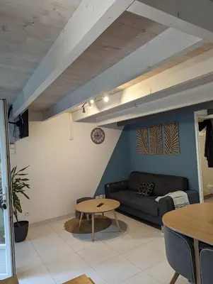 Coin salon dans l'établissement Appartement 4 personnes bord mer