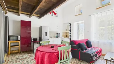 Coin salon dans l'établissement GÎTE Flodid