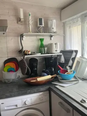 Cuisine ou kitchenette dans l'établissement Maisonnette 40