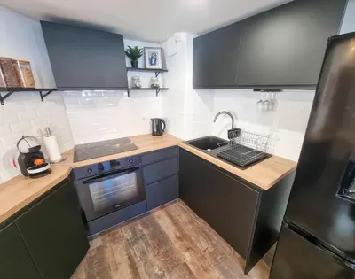Cuisine ou kitchenette dans l'établissement Duplex Le Chai de l'Abreuvoir