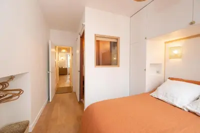 Un ou plusieurs lits dans un hébergement de l'établissement Appartement au cœur de La Rochelle avec terrasse