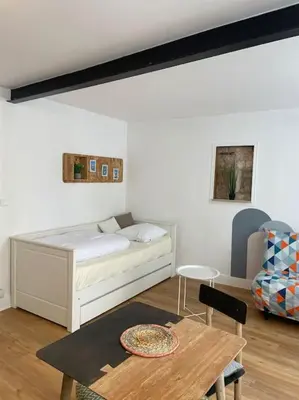 Un ou plusieurs lits dans un hébergement de l'établissement Studio centre ville