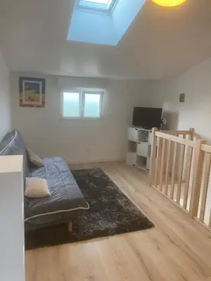 Télévision ou salle de divertissement dans l'établissement Maison avec jardin Proche La Rochelle