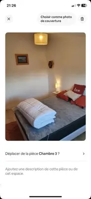 Un ou plusieurs lits dans un hébergement de l'établissement Maison avec jardin Proche La Rochelle