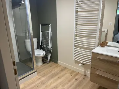 Salle de bains dans l'établissement Logis de Bois Vert