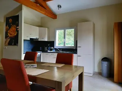 Cuisine ou kitchenette dans l'établissement Villa in Les Forges with Golf & Pool Access