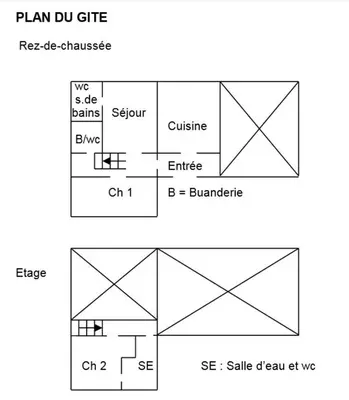Plan de l'établissement Le petit gite du theil au servant