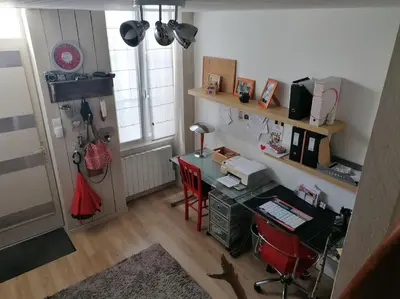 Cuisine ou kitchenette dans l'établissement Maison de vacances