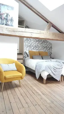 Un ou plusieurs lits dans un hébergement de l'établissement La Galerie, Et Pop Et Chic !
