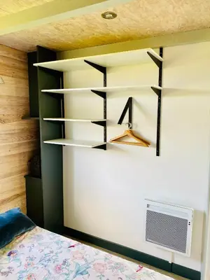 Un ou plusieurs lits dans un hébergement de l'établissement Chalet atypique au calme avec emplacement idéal