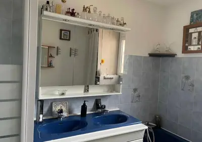 Salle de bains dans l'établissement Chambre avec vue sur le marais et la piscine