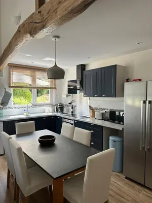 Cuisine ou kitchenette dans l'établissement Gîte de la ferme L'Archerie