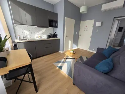 Cuisine ou kitchenette dans l'établissement G4 - Appartement 2 ch Climatisé Centre Angoulême