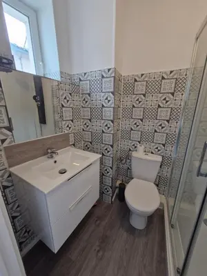 Salle de bains dans l'établissement La famille