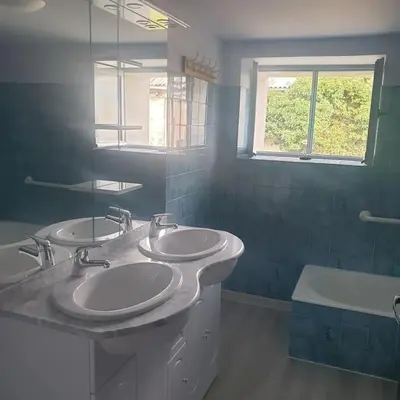Salle de bains dans l'établissement Gîte le temps de vivre