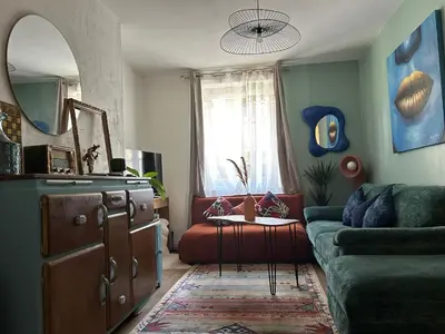 Coin salon dans l'établissement YOUSRA Appartement