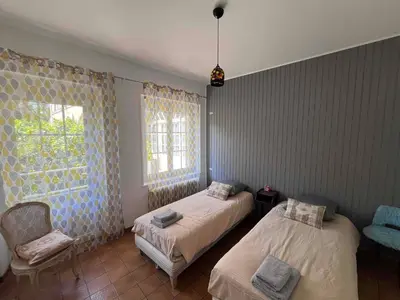 Un ou plusieurs lits dans un hébergement de l'établissement Gîte 6 à 8 personnes calme et repos