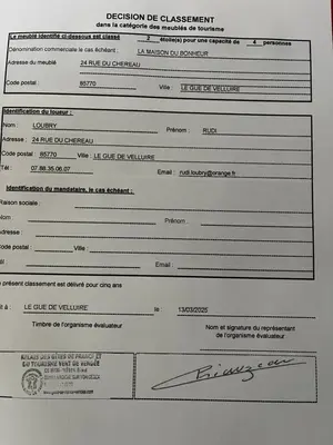 Plan de l'établissement La maison du bonheur