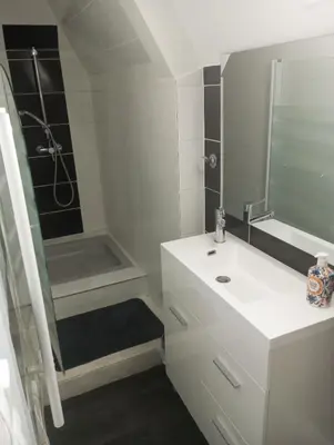 Salle de bains dans l'établissement Gîte Le Sequoia