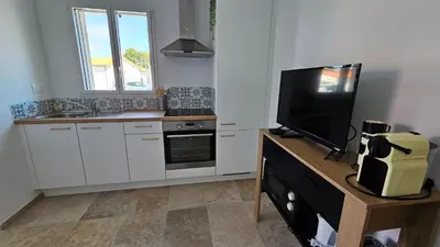 Cuisine ou kitchenette dans l'établissement Studio des Haras