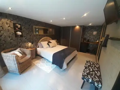 Un ou plusieurs lits dans un hébergement de l'établissement La chambre d'Hôt'ize