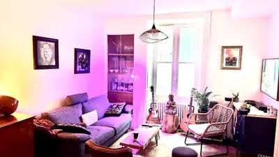 Coin salon dans l'établissement Chambre double au 1 er étage