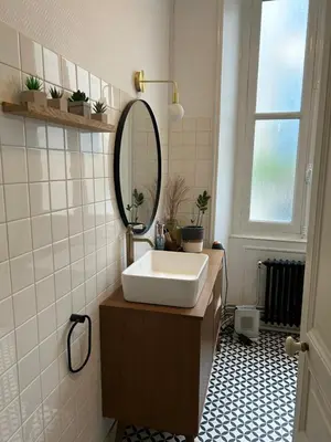 Salle de bains dans l'établissement Chambre double au 1 er étage