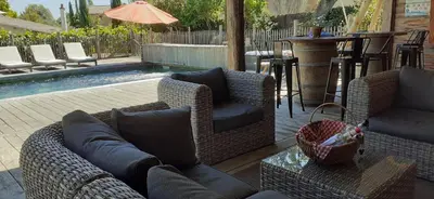 Coin salon dans l'établissement gîte, maison de vacances A la campagne