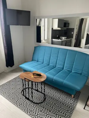 Cuisine ou kitchenette dans l'établissement Appartement cosy proche gare