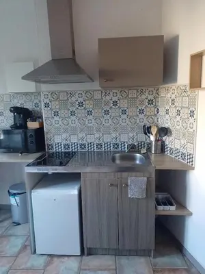 Cuisine ou kitchenette dans l'établissement Le Luminaire