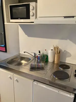 Cuisine ou kitchenette dans l'établissement Studio central cosy proche gare