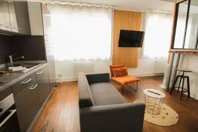 Cuisine ou kitchenette dans l'établissement NEW! St Martin 52B -Grand studio lumineux - wifi