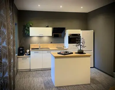 Cuisine ou kitchenette dans l'établissement Logement spa privatif proche Niort et La Rochelle