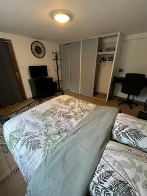 Un ou plusieurs lits dans un hébergement de l'établissement Logement paisible en bord de Vienne