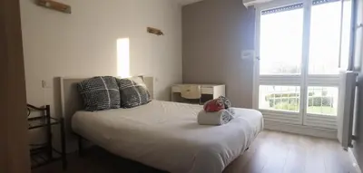 Un ou plusieurs lits dans un hébergement de l'établissement Grand 95m, 4ch, Plateau 5min, Parking, 8p