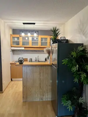 Cuisine ou kitchenette dans l'établissement Le Corsaire - Appartement spacieux avec terrasse
