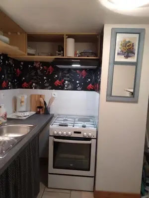 Cuisine ou kitchenette dans l'établissement Gîte à la campagne en pays mellois