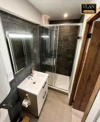 Salle de bains dans l'établissement Le paradize