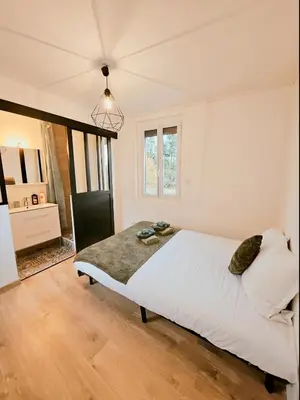 Cuisine ou kitchenette dans l'établissement Appartement paisible proche centre