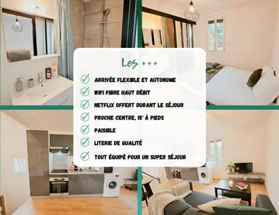 Un ou plusieurs lits dans un hébergement de l'établissement Appartement paisible proche centre