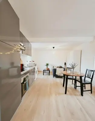 Cuisine ou kitchenette dans l'établissement Appartement paisible proche centre