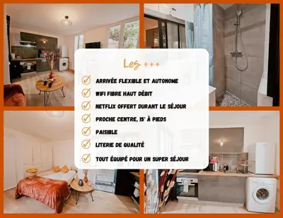 Cuisine ou kitchenette dans l'établissement Studio au calme proche centre