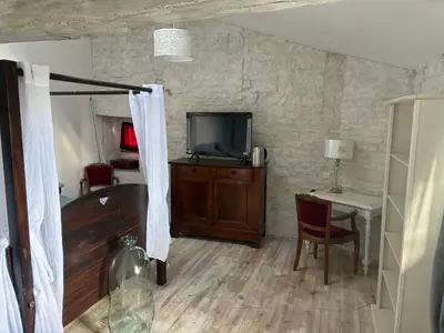 Télévision ou salle de divertissement dans l'établissement Au clos des hirondelles